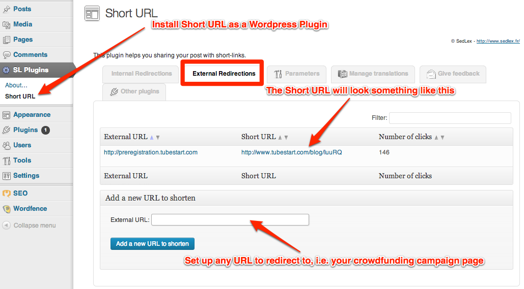 short URL redirect