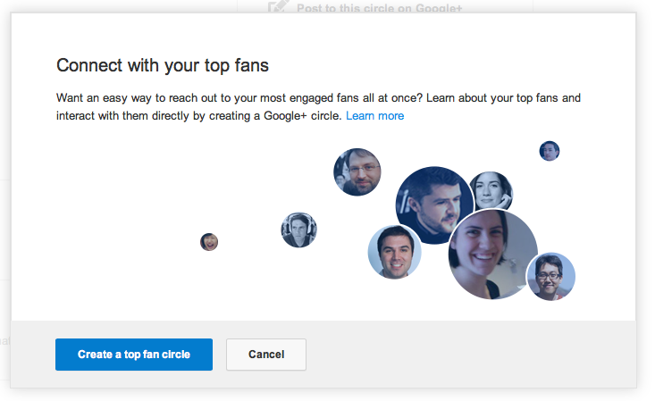 Create a top fan circle on your Google+ page