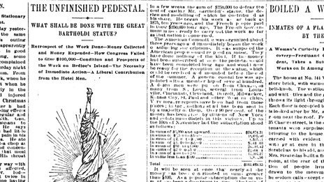Image of the Statue of Liberty printed in The New York World newspaper