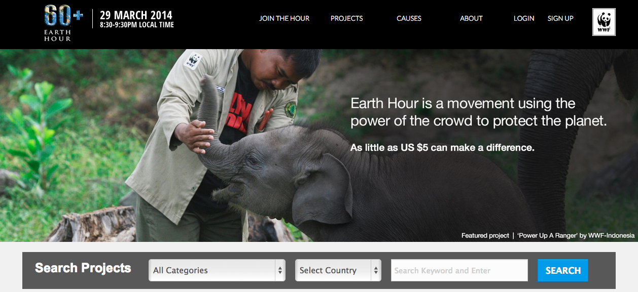 Crowdfunding Ecologie Earth Hour Blue