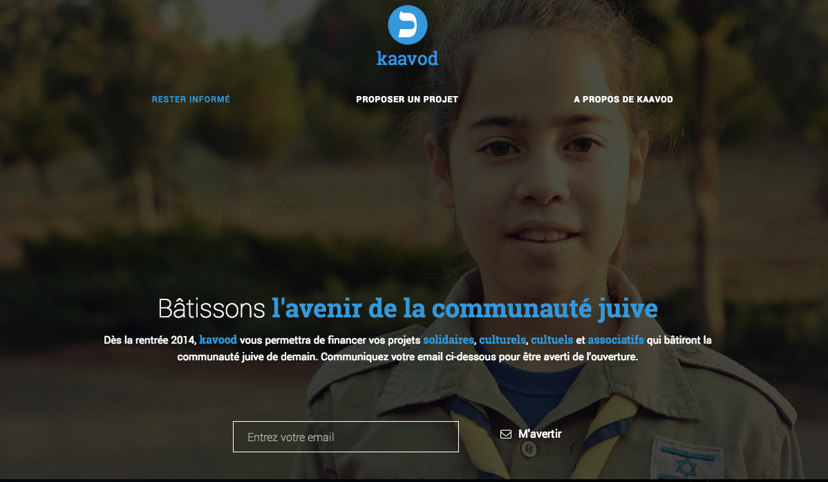Page d'accueil Kaavod Crowdfunding